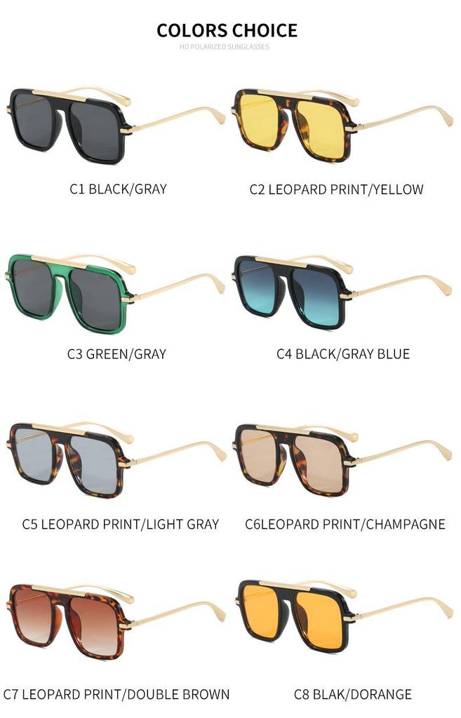 New Trendy Large Square Sunglasses for Women & Men - Fashionable, Versatile, High-End Feel, Sun Protection, Perfect for Cycling