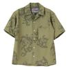 NANGA Saru Shirt N2500-1J600C Men's Short Sleeve Open Collar Floral Print Size L (KHA Khaki)