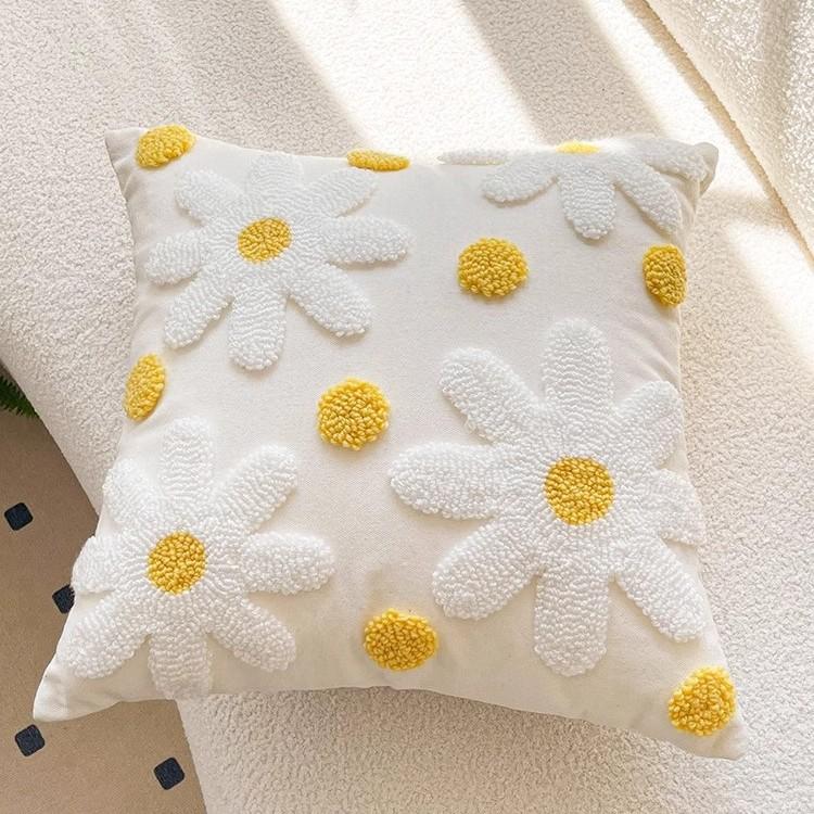 

Nordic Light Luxury Ins Style Flower Velvet Pillow Case Living Room Sofa Pillow Waist Pillow Bed Head Home Soft Decoration pillow cover