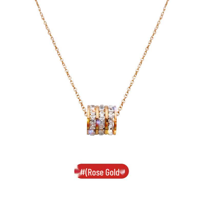 18K Gold Plated Titanium Steel Clavicle Necklace: Diamond Accented, Colorfast, Versatile, Light Luxury Style