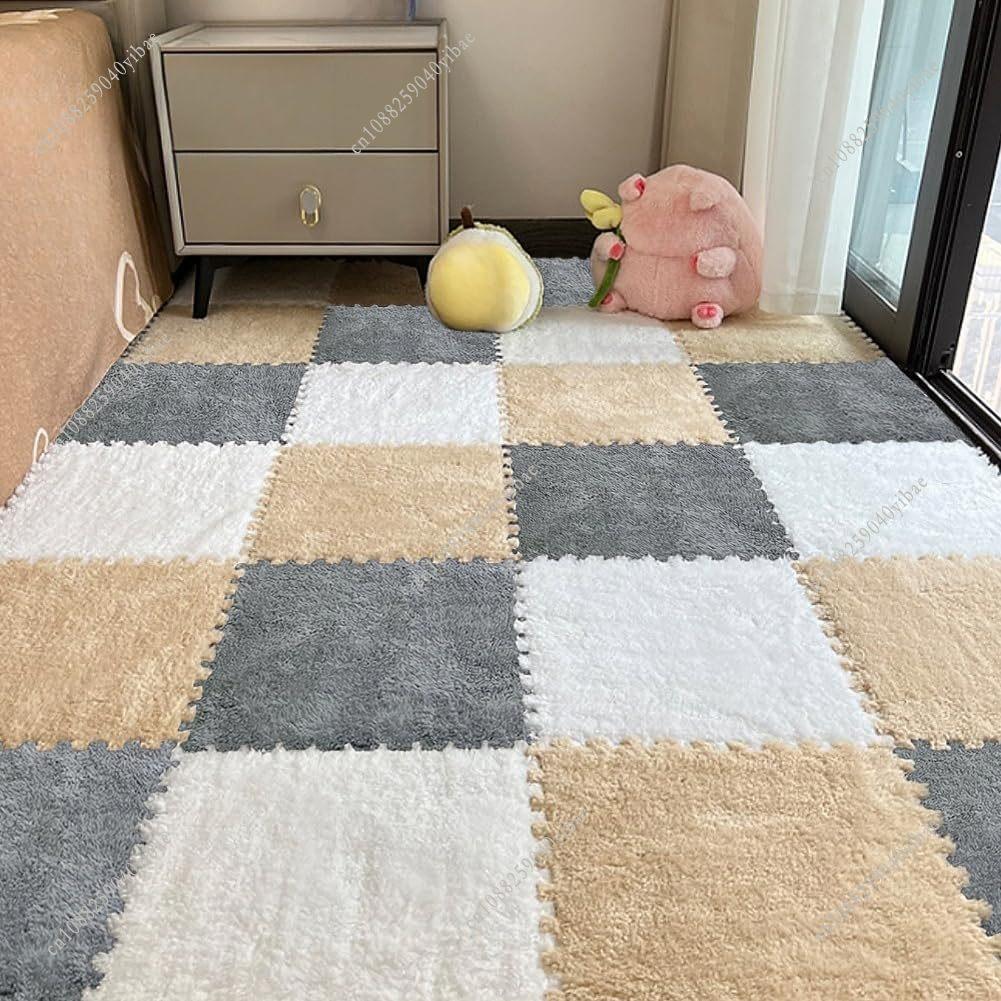 10 Stück Weiche Bodenmatte für Kinder Steckbare Puzzelmatte EVA-Schaum Kinderteppich Baby Krabbelspielmatte Babyspielzeug Unterlage 30*30*1CM