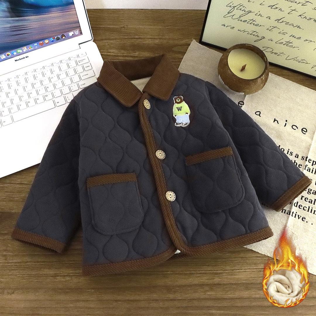 

Дитячий потовщений флісовий термобілизни комплект 100 Темно-синій