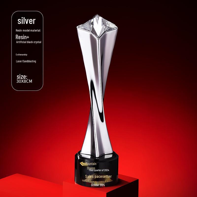 Gold, Silber, Bronze Sternburst Verdrehte Säule Trophäe - Firmen Gedenkpreis