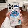 Disney Stitch And Angel Clear Case For Samsung Galaxy S25 S24 S23 S22 S21 Ultra Plus S20 FE For Magsafe Wireless Charging Cover
