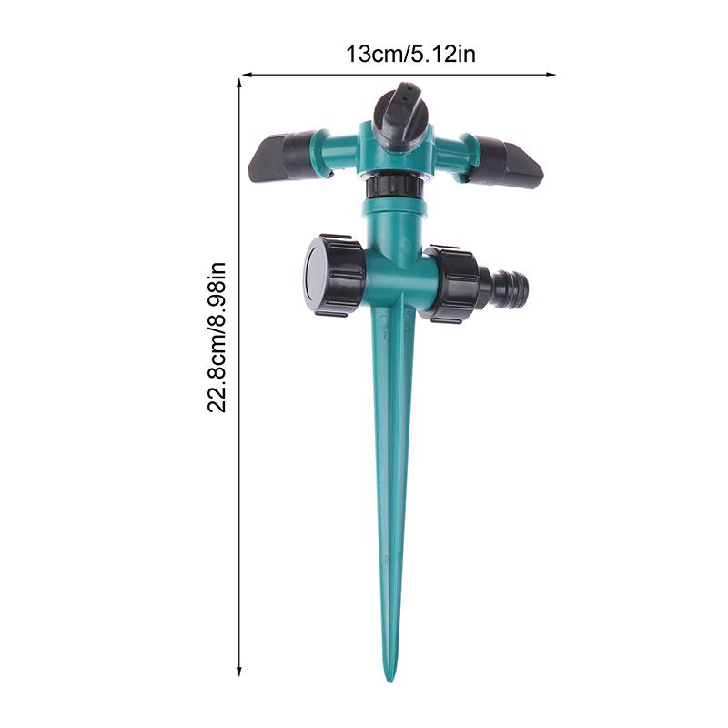 Garden Sprinkler Ground Inserted Rotating Lawn Sprinkler For Yard 360-Degree Automatic Rotating Three-Fork Irrigation Sprinkler