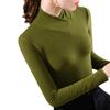 Semi-turtleneck Bottoming Shirt Women's New Women's Clothing Overlapping Collar Polished T-shirt Warm Inner Waist Top