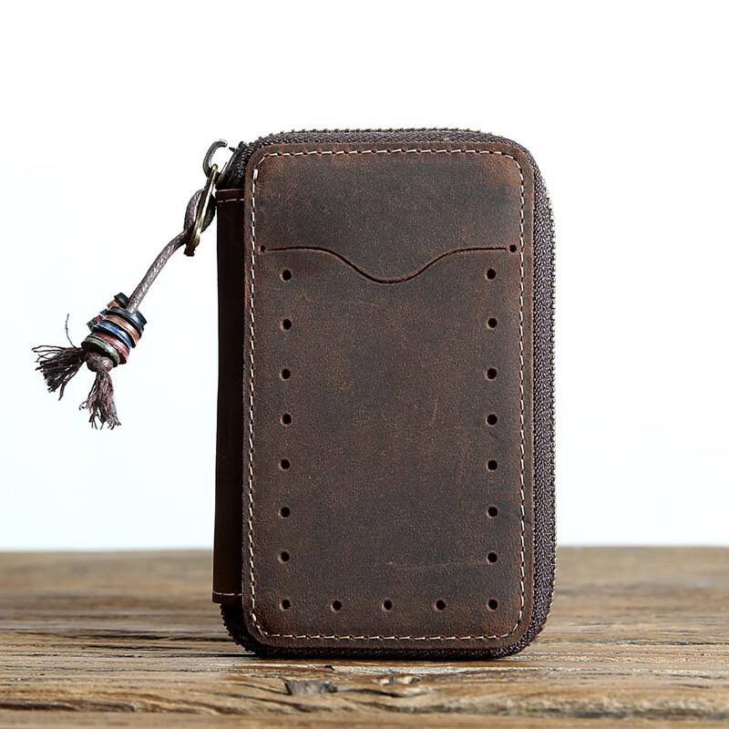 

Men s Retro Crazy Horse Leather Key Holder One Size