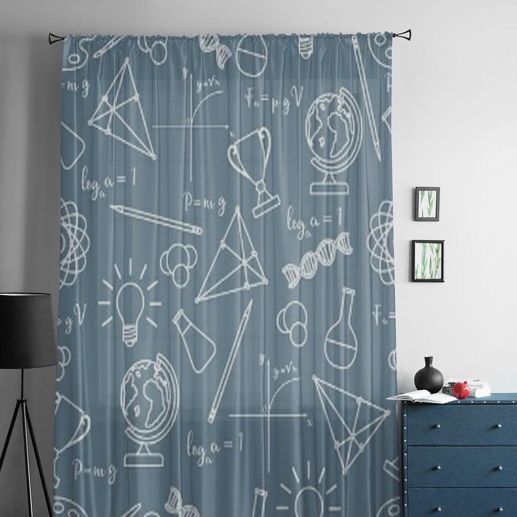 Елементи наукової освіти Глобус Прозорі штори для вітальні Прозора тюлева віконна завіса Спальня Кухня Вуаль Штори