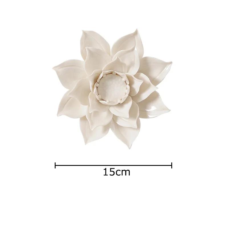 Blooming Flowers Porcelain Wall Hanging Ornaments Living Room Background Display Ceramic Peony Flower Wall-mounted Decorations
