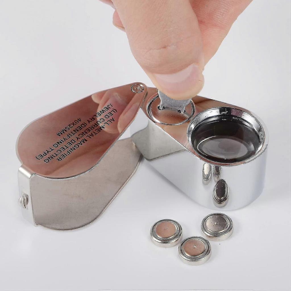 Jeweler's Magnifier, 40x Magnification, Made Of Metal, Folding Magnifier - RiRi