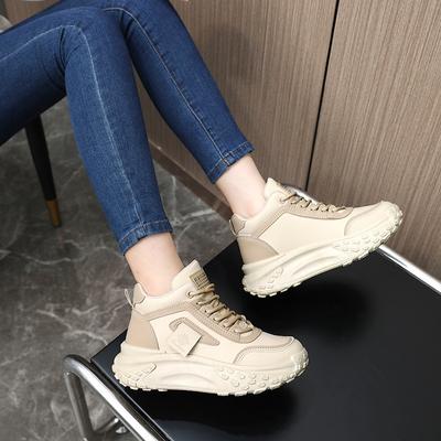High Top Sneakers for Women Fashion Thick Soled Running Shoes Ladies Lace Up Comfort Sport Woman Shoes
