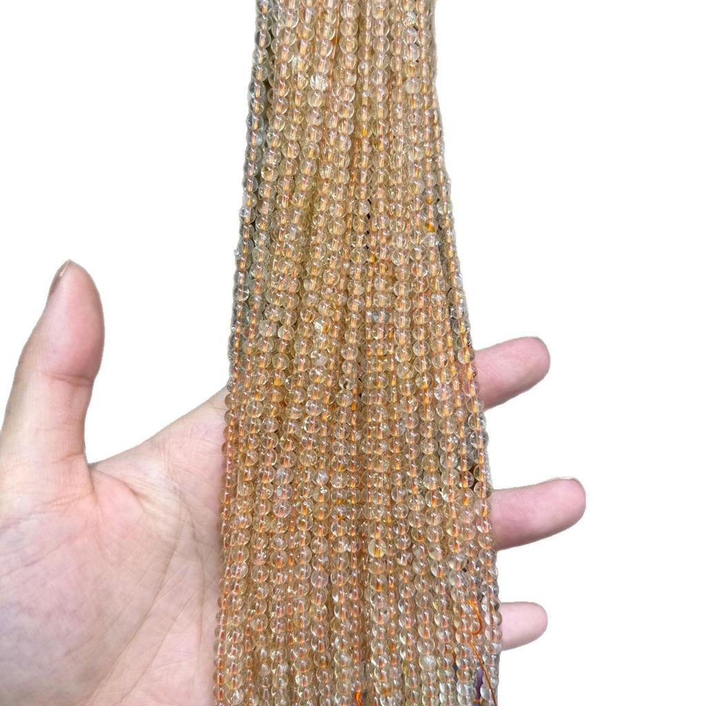 Gelber Citrin & Grüner Rutilquarz Kristall Runde Perlen für DIY Schmuckzubehör