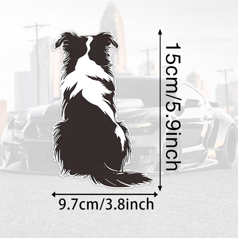 Adesivo Cartoon Border Collie Posteriore, Adesivo Vinilico per Cane Autoadesivo Impermeabile per Decorazione Finestrino Auto Paraurti