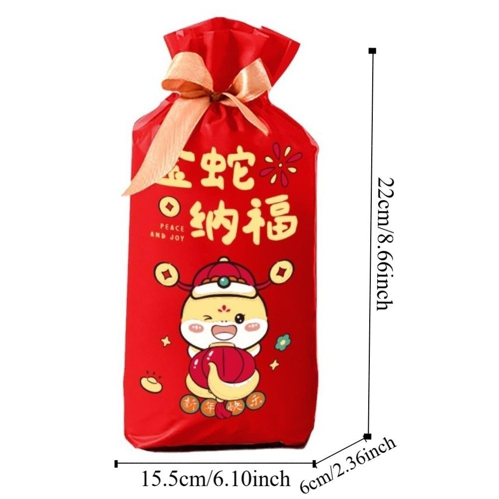 50Pcs Lucky Cat Cookie Biscuit Package New Year Party Supplies Drawstring Gifts Bag  New Year