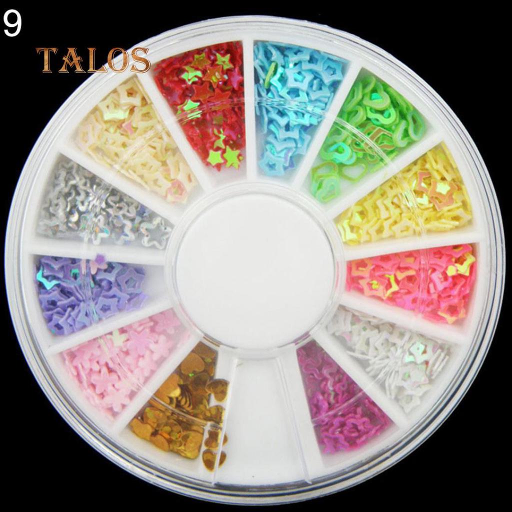 Colorful Shiny Nail Art Decoration Wheel Colorful Star DIY Manicure Accessory Nail Care