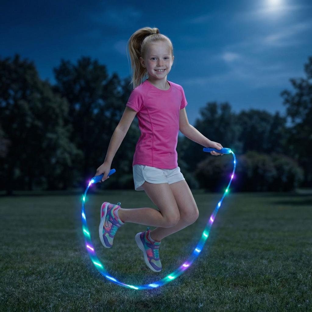 Luminous LED Rope, PVC Glow-in-the-Dark Fitness Rope, For Students And Adults, Nighttime Exercise And Training