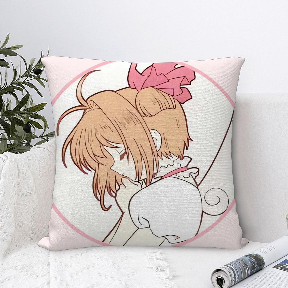 Anime C-Cardcaptor S-Sakura Pillow Case Sofa Decorative Home Double-sided Printing Short Plush Cushion Cover Throw Pillow Cover