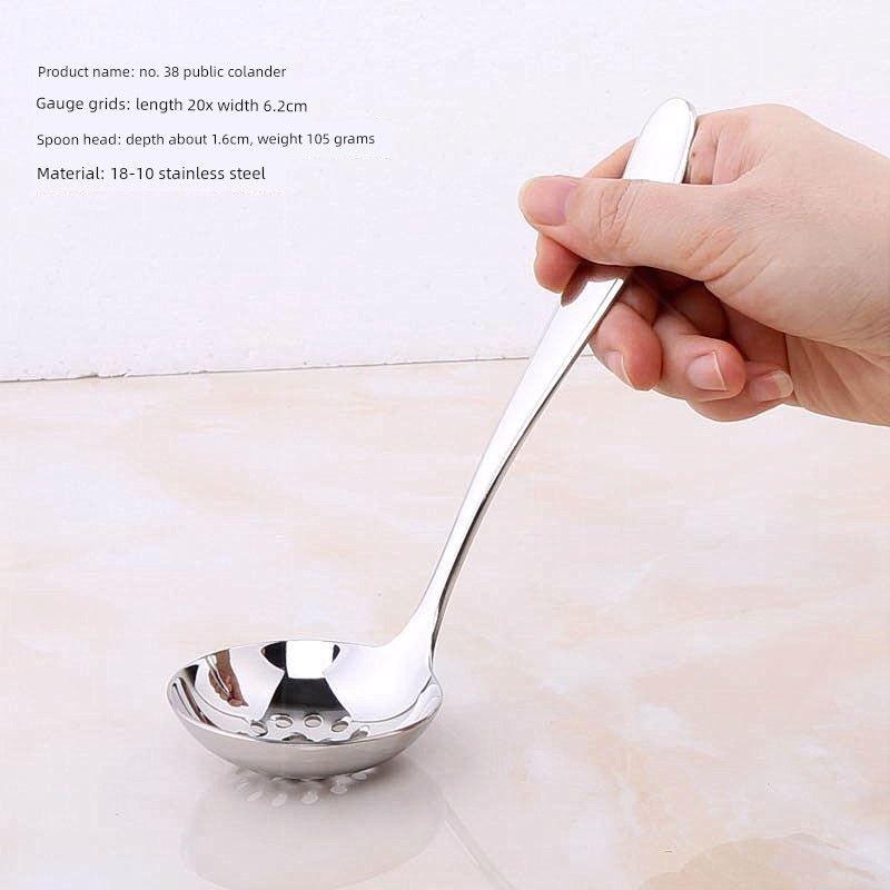 Household Soup Spoon 304J Stainless Steel Spoon Large Head Deepened Soup Spoon Dining Spoon Kitchen Soup Spoon Noodle Spoon