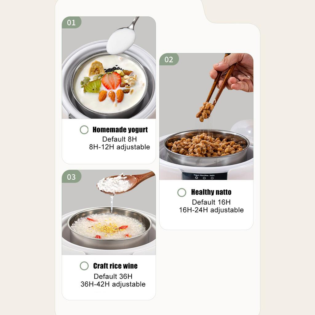 Joghurtmaschine mit einstellbarer Temperatur- und Zeitsteuerung, automatische digitale LCD-Anzeige mit konstanter Temperatur
