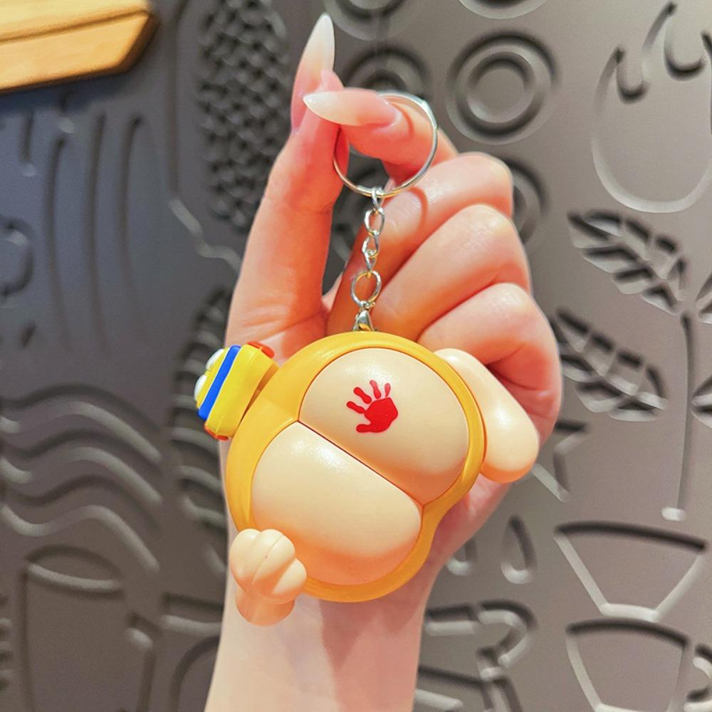 Emit Light Vocal Buttocks Toy Cartoon Fidget Keychain Toys Funny Spanking Keychain  Backpack Decor