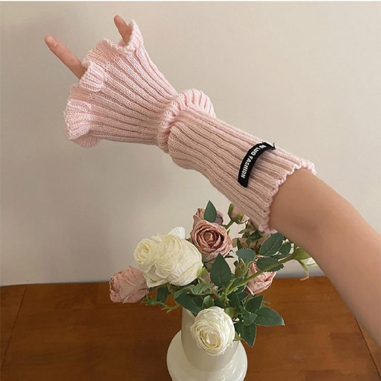 Winter Lengthen Wrist Gloves Adult Trumpet Edge Arm Warmer for Outdoor Cycling