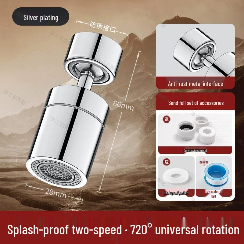 Universal Anti-Splash Kitchen Faucet Extender with Rotating Shower Head