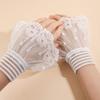 Double Layer Elastic Sleeve Cuffs Pleated False Cuff Sleeve Lace Fake Cuffs  Women's Daily Wear
