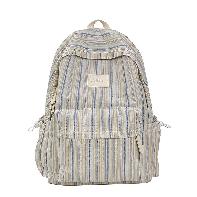 Ghiozdan stil japonez ins rucsac mic proaspăt simplu capacitate mare ghiozdan studentă colegiu rucsac versatil cu dungi contrastante
