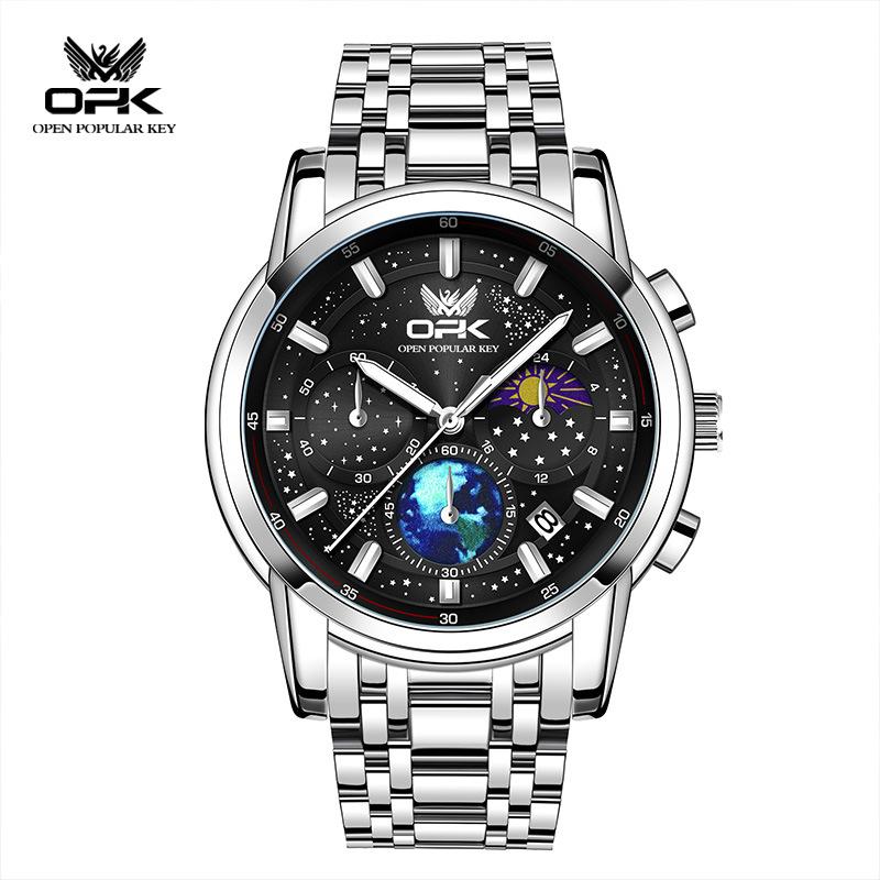 

OPK Watch Timing Moon Phase Luminous Quartz Watch Men s Watch Men s