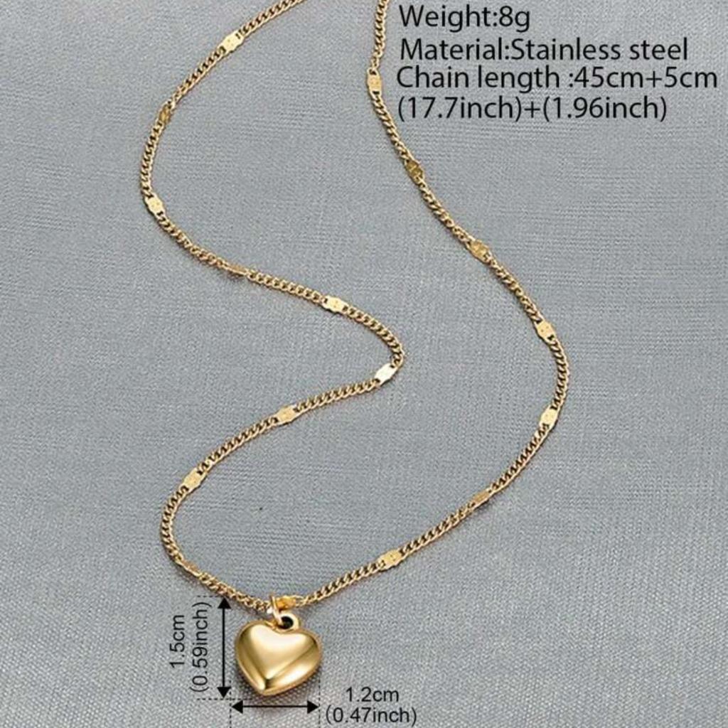Stereoscopic Stainless Steel Will Not Fade Small Peach Heart Golden Necklace for Women Love Heart Pendant Collarbone Chain Gift