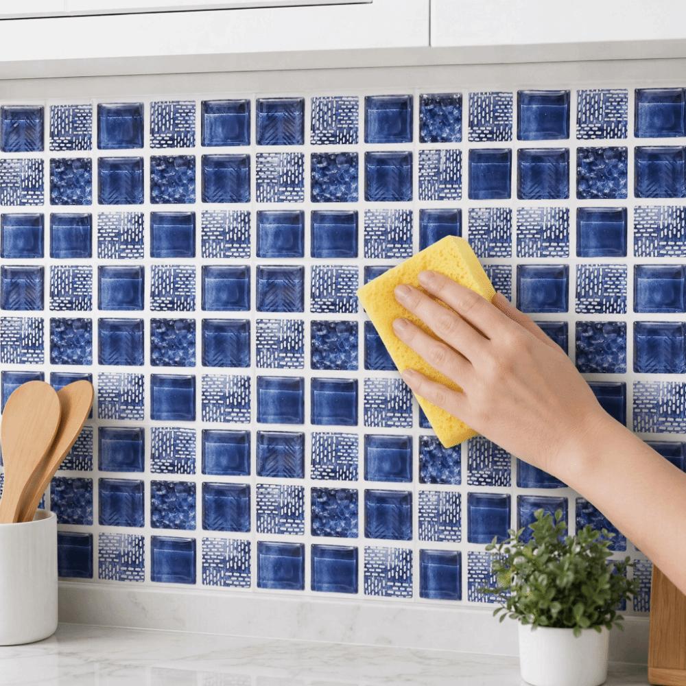 18pcs waterproof surface peel and stick decorative tile bathroom surface decor Denim Texture Square