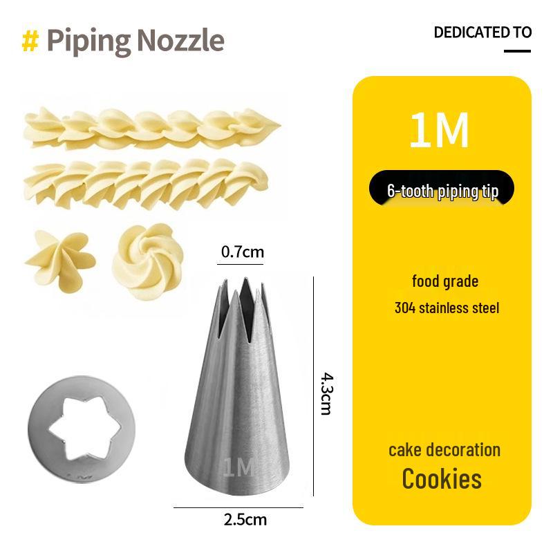 Korean Style Baking Tool Set: 304 Piping Tips for Medium Cakes, Puffs, Cookies & Biscuits