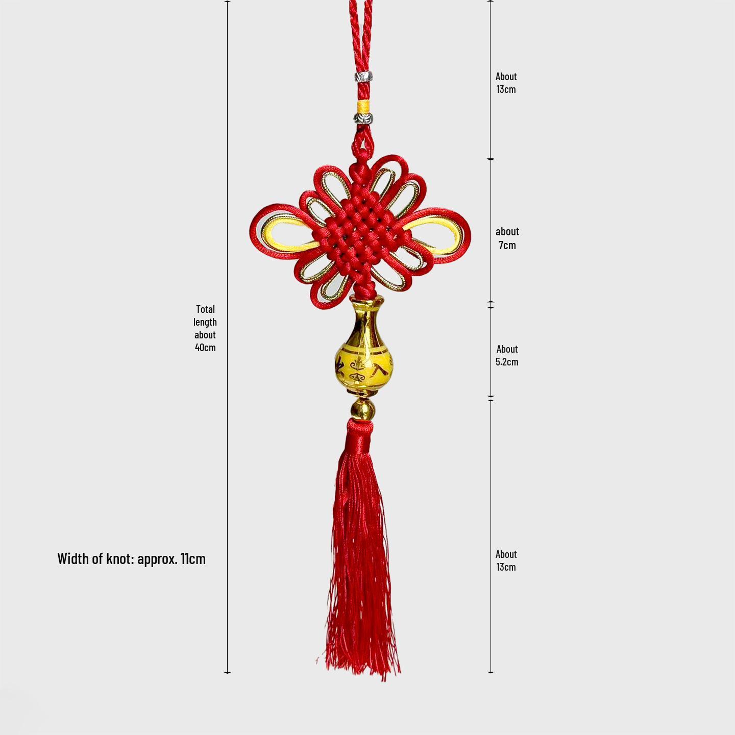 

Червоний кулон «Китайський вузол» з китицею - Декоративна прикраса-ліхтарик для підвішування у вітальню