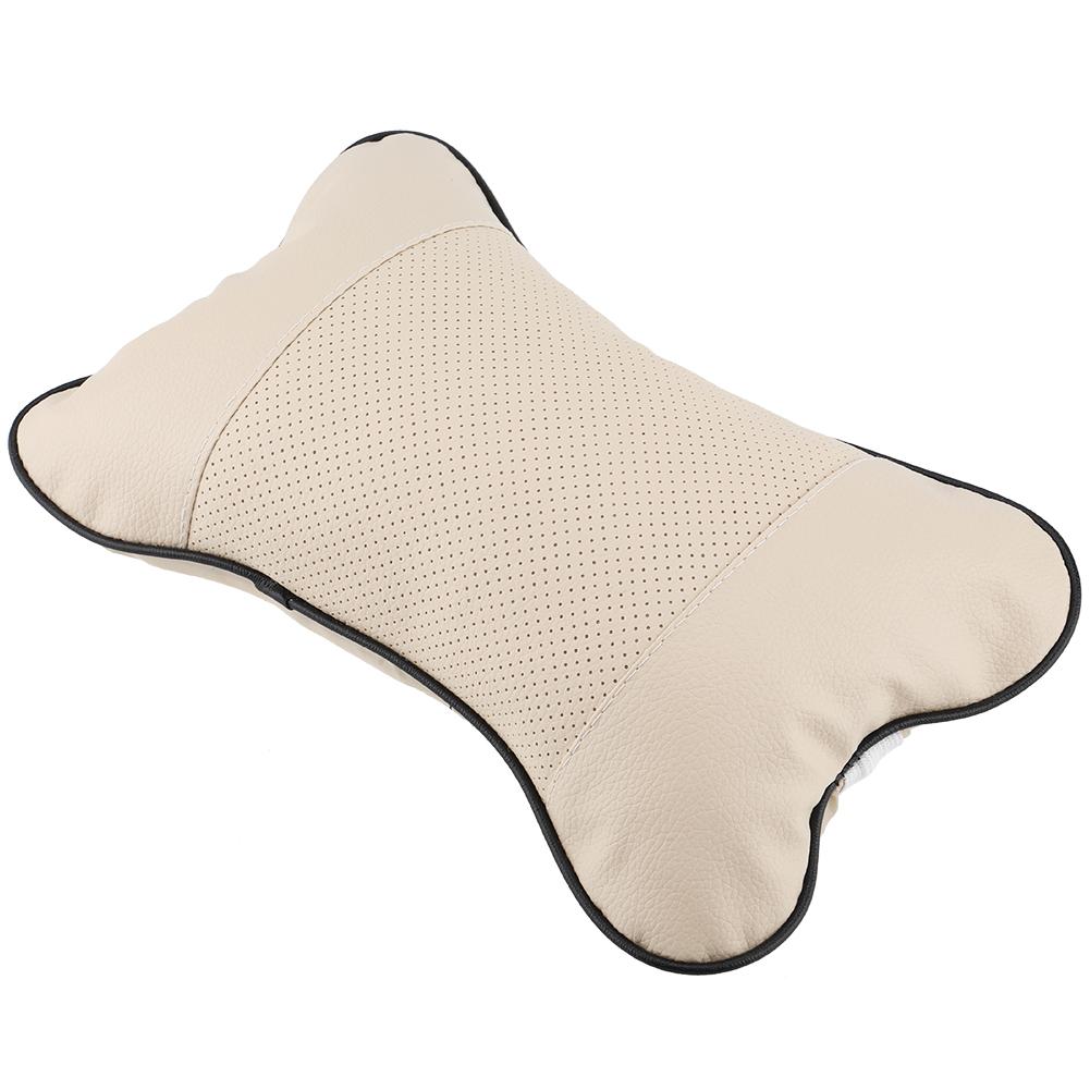 1Pc Soft Auto Car St Hdrest Pillow Brthable Hd Neck Support Cushion Pad(Beige)