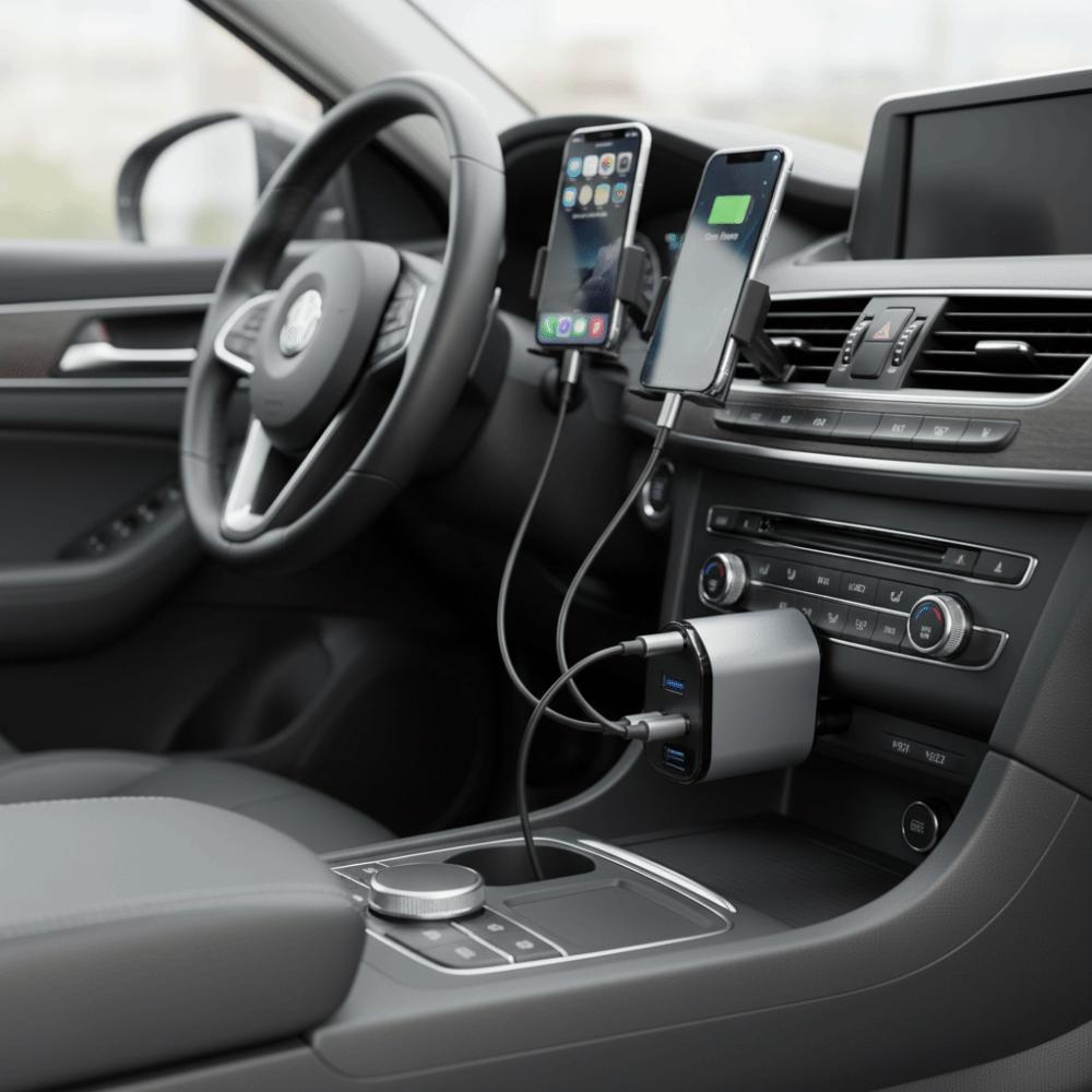 Fast Charge Car Charger 4 IN 1 Car Charger Adapter USB Type C Car Charger Universal For Cars