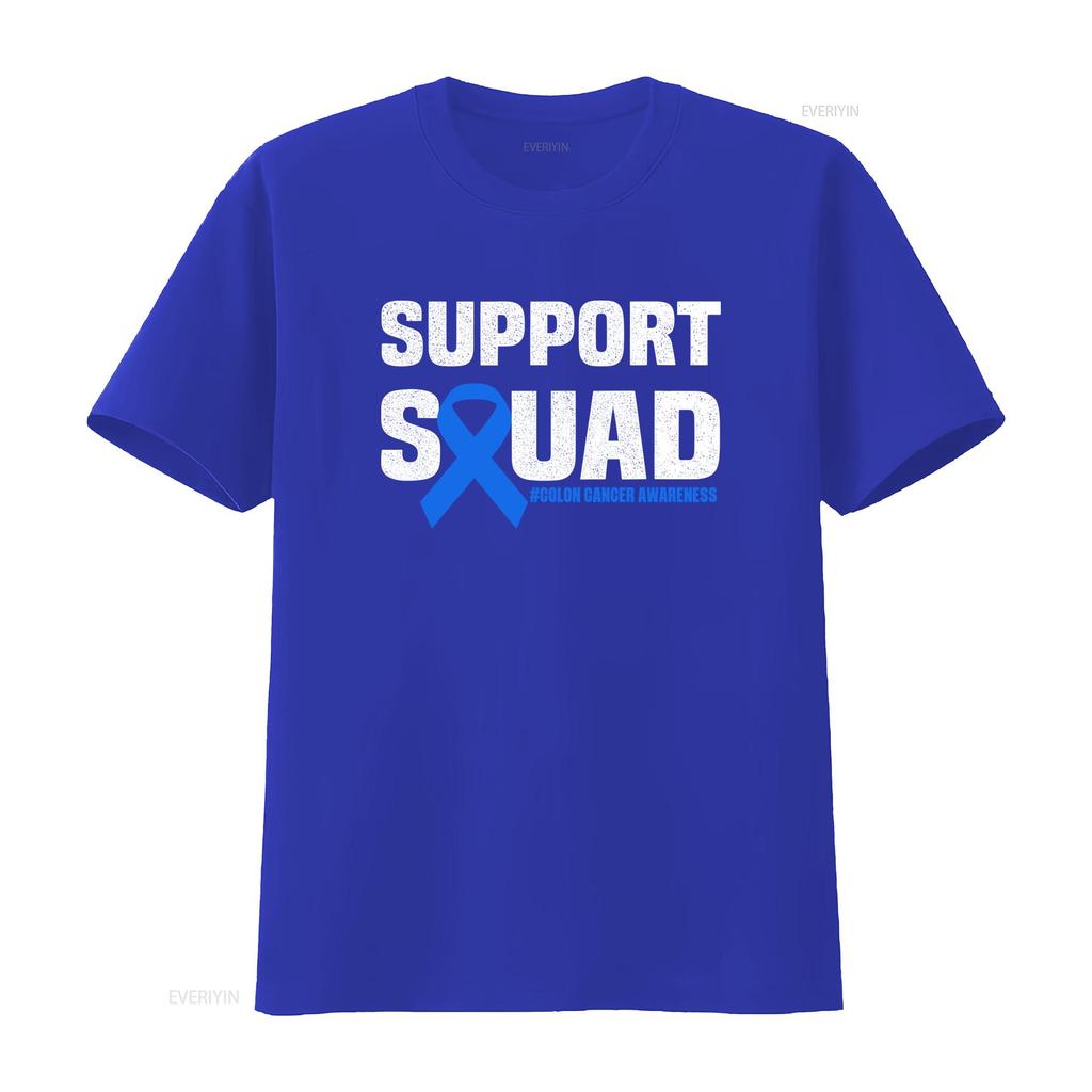 Colon Cancer Awareness Support Squad T Shirt Premium Quality Soft Fabric Unique Design for Advocates vintage Washed