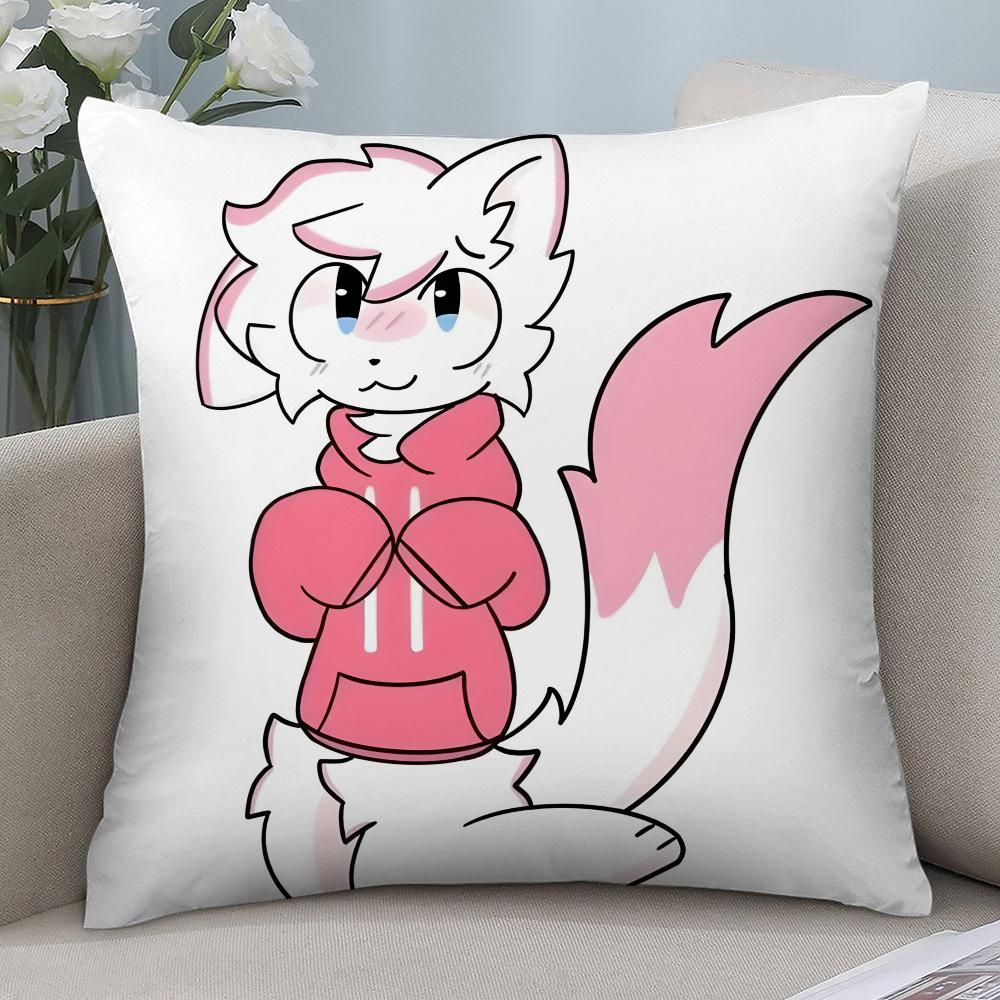 B-Boykisser Глупый Кот Милый Чехол для Подушки Короткий Плюшевый Чехол для Подушки Диван Декоративный Подарок Дом Двусторонняя Печать Наволочка 16x16Inch