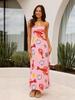 Cross-Border 2025 Casual Fashion Printed Linen Camisole Dress