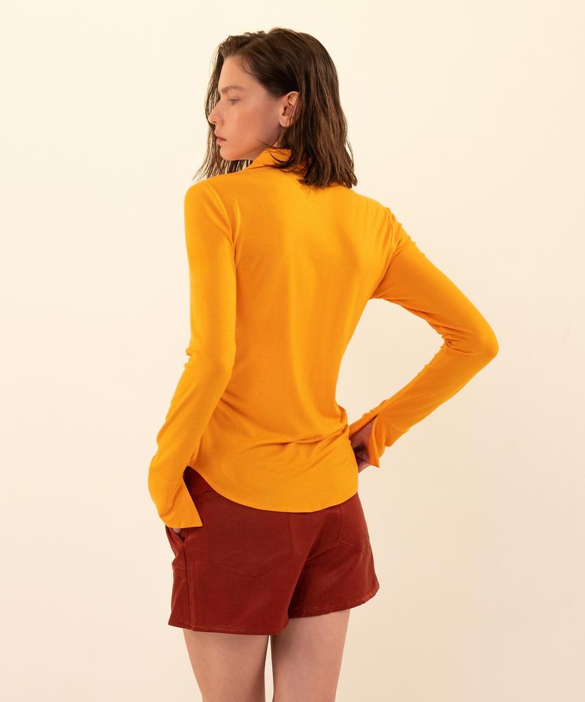 LETTRE DE LE TOILE Kira Button-Up Shirt (Orange)