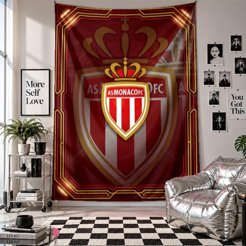 Monaco FC Wall Tapestry Home Decor Wall Hanging Cloth for Bedroom Living Room Background