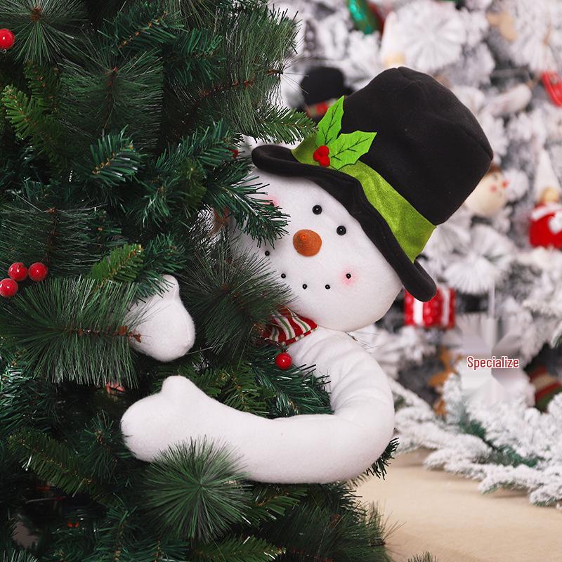 Santa Claus and Snowman Tree Topper Ornament - Holiday Decoration