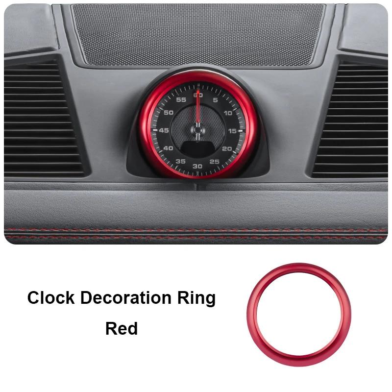 Car Clock Decoration Ring Stopwatch Compass Stopwatch Sticker Decoration Trim For Porsche Cayenne Macan Panamera 911 718