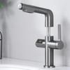 LCD Digital Display Bathroom Basin Faucet Pull Out Basin Tap Hot Cold Bathroom Kitchen Faucet Brass Deck Mount Sink Mixer Tap