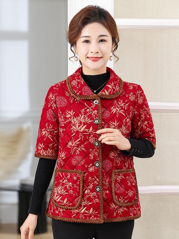 Mid-Aged Mother's Winter Half-Sleeve Velvet-Lined Padded Vest – Warm, Thickened Cotton Jacket for Grandma Style