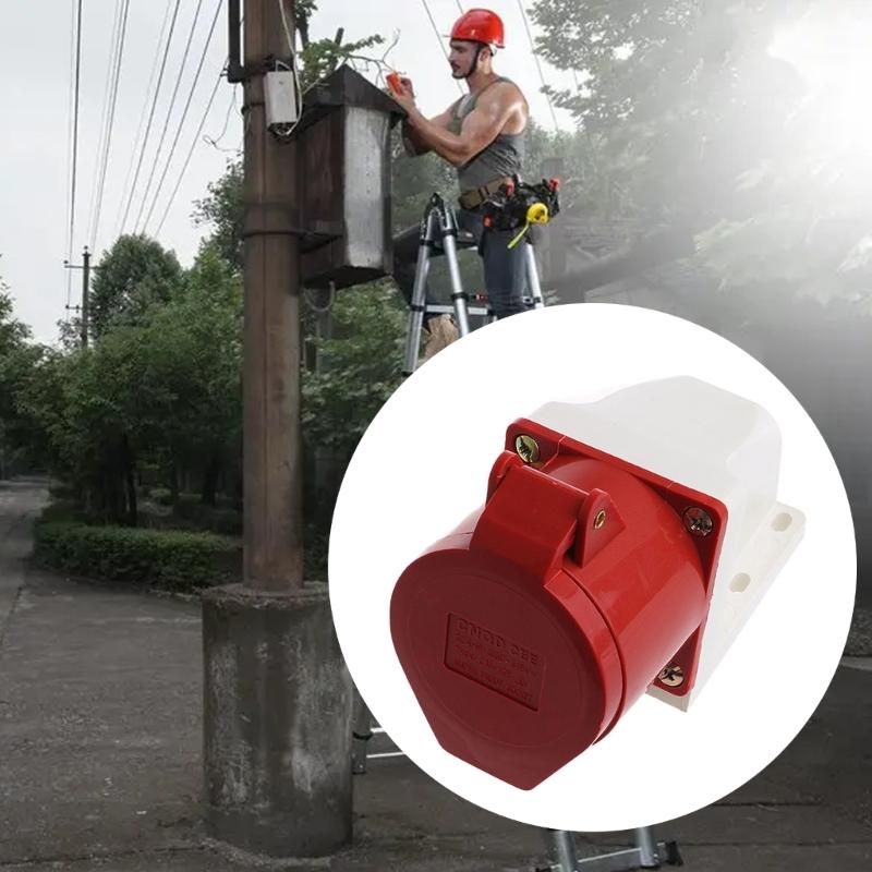 32A 240-415V 3P+N+E Drop-proof Industrial Plug Circular Power Connector Weatherproof Locking Plug Outlet Power Device