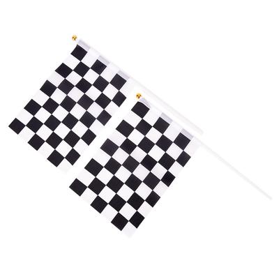 5X Black And White Flag Checkered Racing Banner Polyester Flags Hand Signal Flags