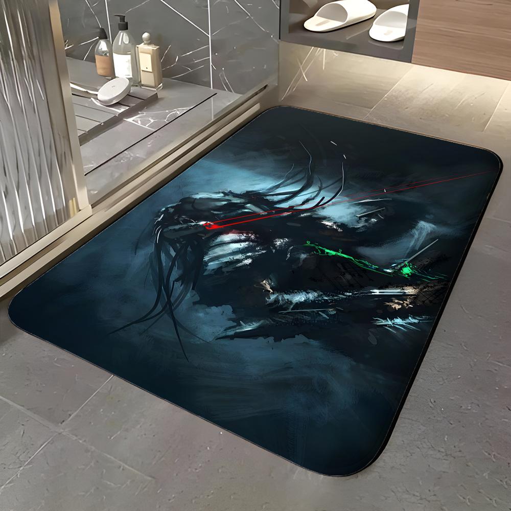 Monster Y-Yautja Floor Mat Soft Flannel Entrance Door Mat Non Slip Absorbent Bathroom Bedroom Floor Rug