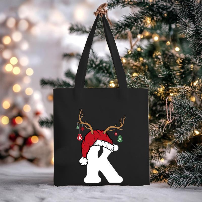 Christmas Letter Print Messenger Bag Student Casual Canvas Bag New