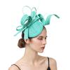 Navy Blue Top Hat Popular Hemp Yarn Banquet Mesh Top Hat Bride Feather Hairpin Europe And America