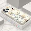 Vintage Botanical Floral Lanyard Case For iPhone 18 Pro Max Soft Silicone Cover For iPhone 17 16 15 14 13 Pro Max 17E 16E